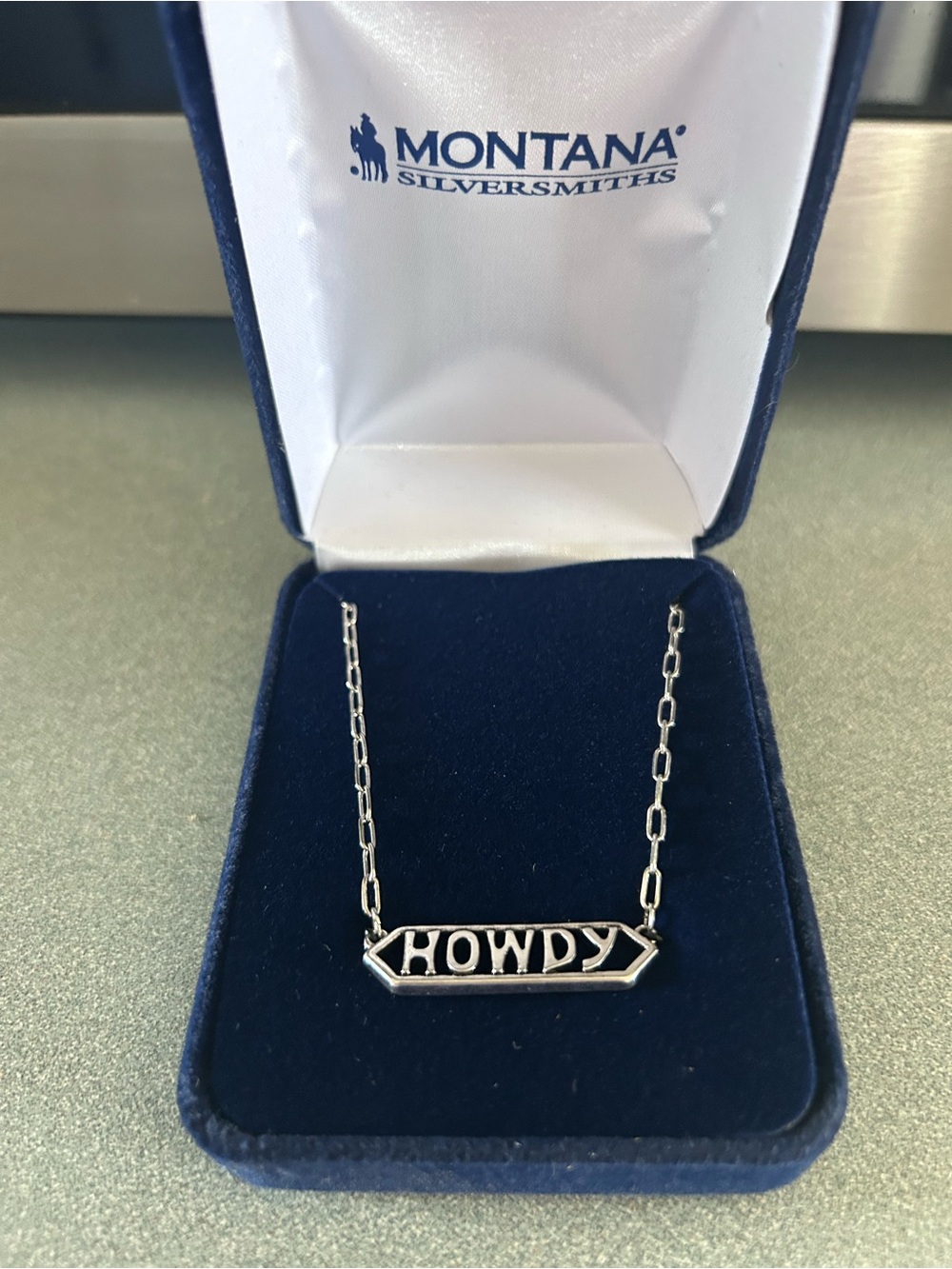 Montana Silversmiths Silver HOWDY Pendant Necklace - Picture 2 of 3